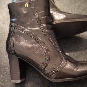 Etienne Aigner, (Greta) Size 6.5 Chocolate Boot 3" Heel
